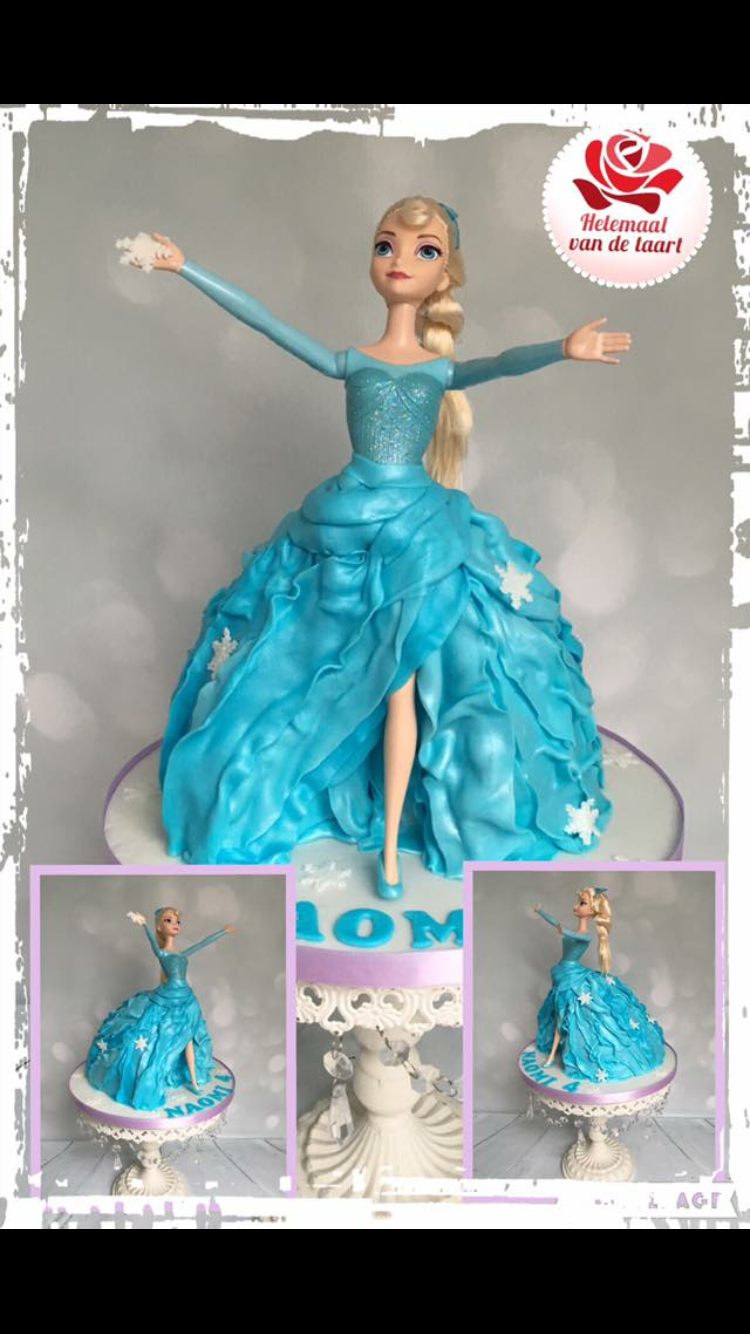 3D Elsa Frozen taart - frozen_barbietaart_hvdt