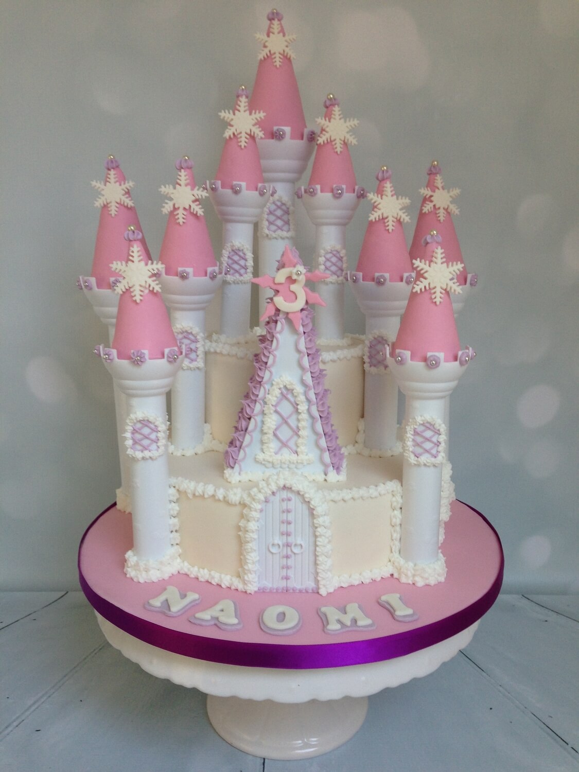 Roze winter frozen kasteel