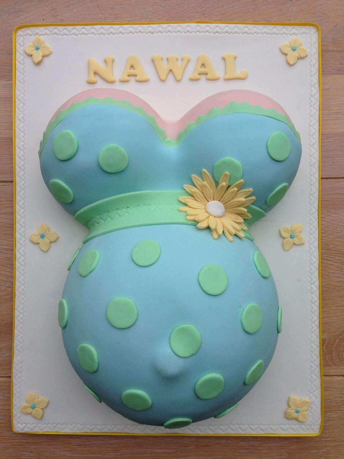 Buiktaart geel blauw